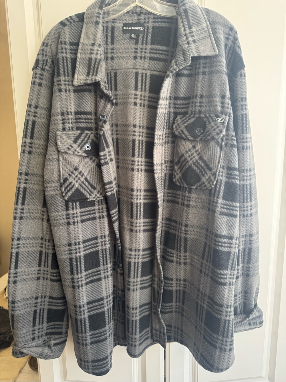Gray Plaid Lightweight Shirt Jacket